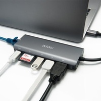 Адаптер для MacBook Pro WIWU H1 Plus USB-C to USB-C+RJ45+HDMI+SD+3xUSB iPoster.ua