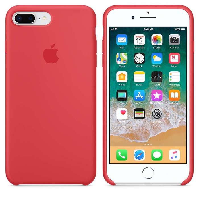 Чехол силиконовый Original iPhone 8 Plus/7 Plus - Denim Blue MRFX2ZM/A та Red Raspberry MRFW2ZM/A iPoster.ua