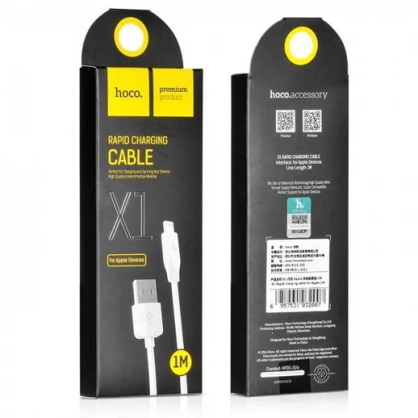 Кабель Hoco Rapid Charging Lightning to USB X1 для iPhone \ iPad iPoster.ua