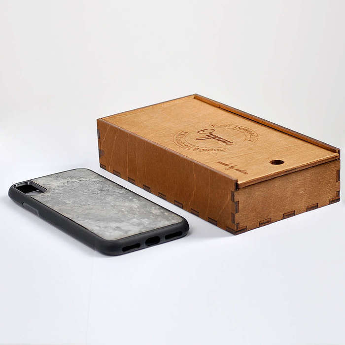 VIP Чехол с натурального камня на iPhone 6\7\8\X + деревянный футляр iPoster.ua